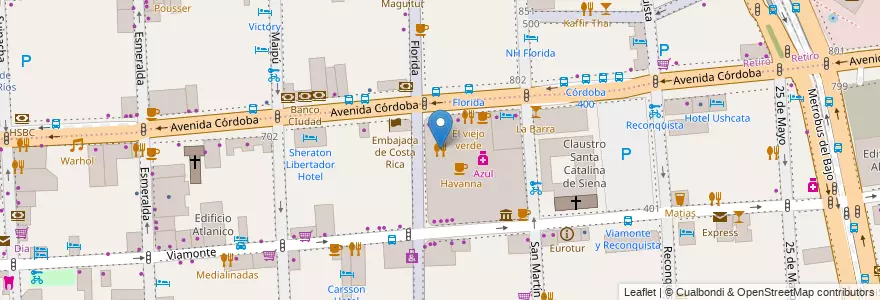 Mapa de ubicacion de Subway, San Nicolas en الأرجنتين, Ciudad Autónoma De Buenos Aires, Comuna 1, Buenos Aires.