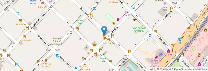 Mapa de ubicacion de Sudestada, Palermo en アルゼンチン, Ciudad Autónoma De Buenos Aires, ブエノスアイレス, Comuna 14.