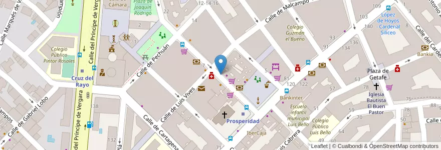 Mapa de ubicacion de SUERO DE QUIÑONES, CALLE, DE,6 en Spain, Community Of Madrid, Community Of Madrid, Área Metropolitana De Madrid Y Corredor Del Henares, Madrid.