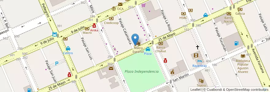 Mapa de ubicacion de Sugar en الأرجنتين, شوبوت, Trelew, Departamento Rawson.