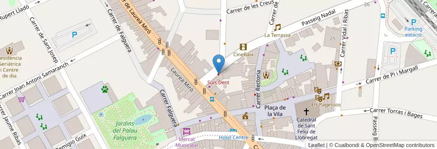 Mapa de ubicacion de Suis Dent en 스페인, Catalunya, Barcelona, Baix Llobregat, Sant Feliu De Llobregat.
