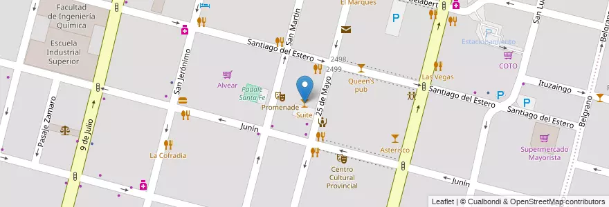 Mapa de ubicacion de Suite en Argentina, Santa Fe, Departamento La Capital, Santa Fe Capital, Santa Fe.