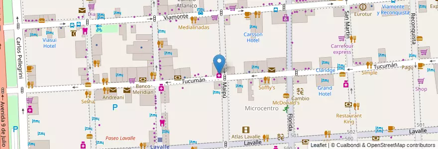 Mapa de ubicacion de Suiza, San Nicolas en アルゼンチン, Ciudad Autónoma De Buenos Aires, Comuna 1, ブエノスアイレス.