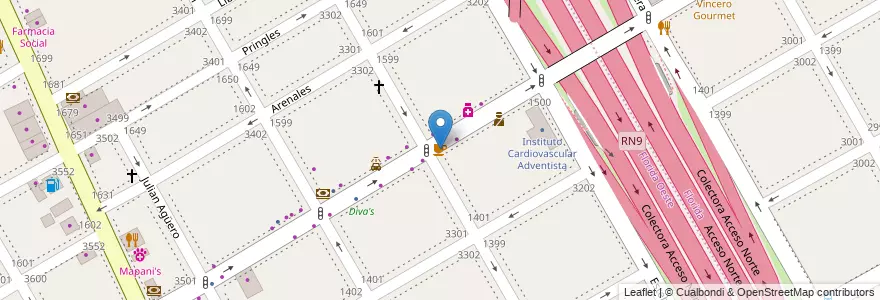 Mapa de ubicacion de Suizo Café en Argentina, Buenos Aires, Partido De Vicente López, Vicente López.