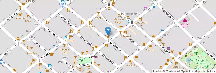 Mapa de ubicacion de Sullivan's, Palermo en Arjantin, Ciudad Autónoma De Buenos Aires, Buenos Aires.