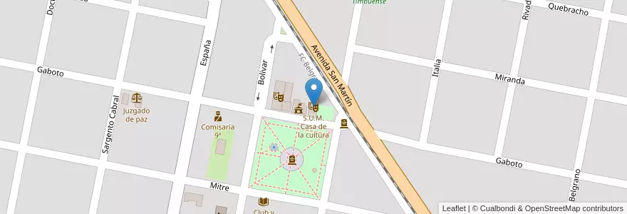 Mapa de ubicacion de S.U.M. Casa de la cultura en الأرجنتين, سانتا في, Departamento San Lorenzo, Municipio De Timbúes.