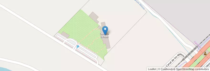 Mapa de ubicacion de Sunrise School en アルゼンチン, チリ, リオネグロ州, Departamento General Roca.
