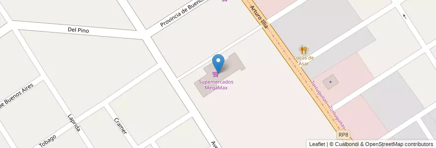 Mapa de ubicacion de Supemercados MegaMax en 阿根廷, 布宜诺斯艾利斯省, Partido De José C. Paz.