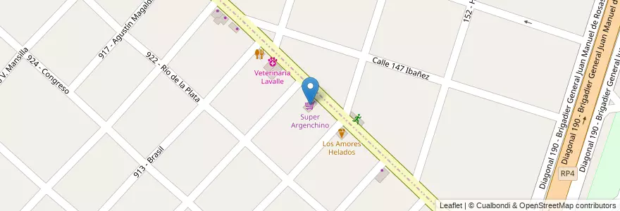 Mapa de ubicacion de Super Argenchino en Arjantin, Buenos Aires, Partido De General San Martín.