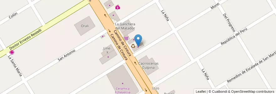 Mapa de ubicacion de Super Ceramicos en Arjantin, Buenos Aires, Partido De Esteban Echeverría, 9 De Abril.