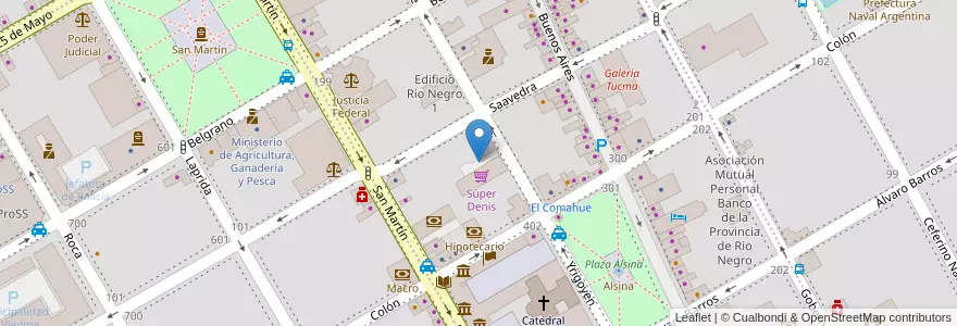Mapa de ubicacion de Súper Denis en آرژانتین, استان ریو نگرو، آرژانتین, Departamento Adolfo Alsina, Viedma, Viedma.