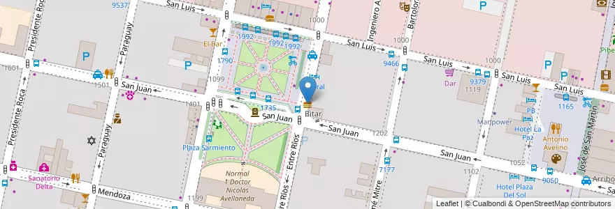 Mapa de ubicacion de Super Durval en Argentinië, Santa Fe, Departamento Rosario, Municipio De Rosario, Rosario.