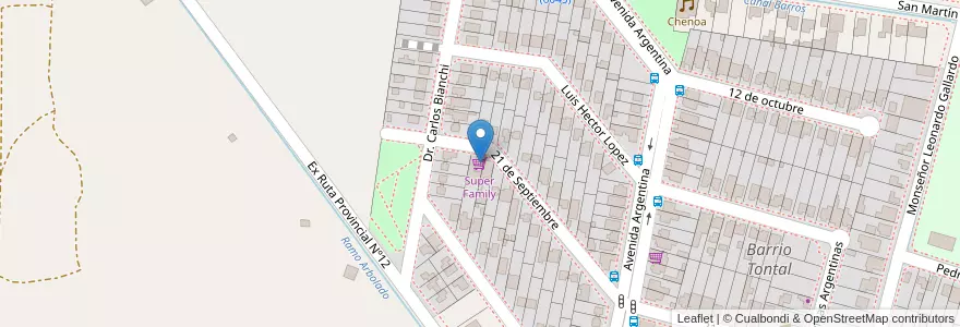 Mapa de ubicacion de Super Family en Arjantin, San Juan, Şili, Zonda.