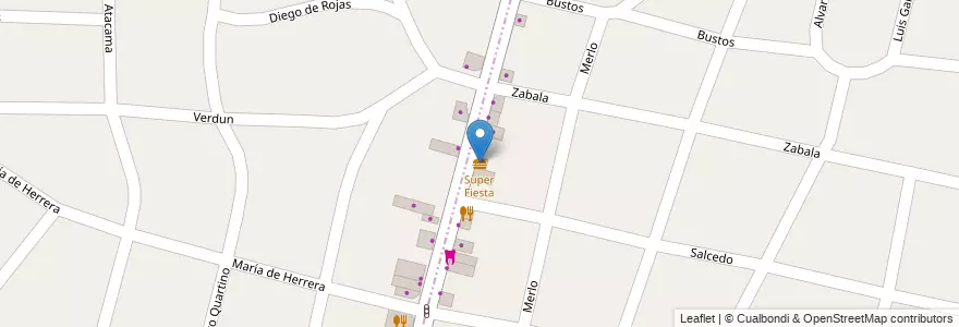 Mapa de ubicacion de Super Fiesta en Arjantin, Buenos Aires, Partido De Morón, Castelar.