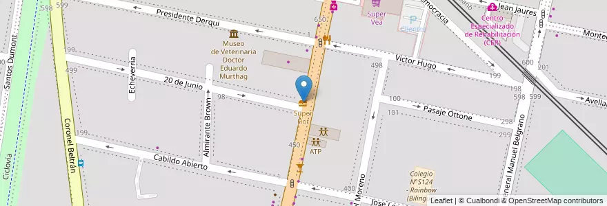 Mapa de ubicacion de Super Hot en Arjantin, Şili, Mendoza, Godoy Cruz, Departamento Godoy Cruz, Distrito Ciudad De Godoy Cruz.