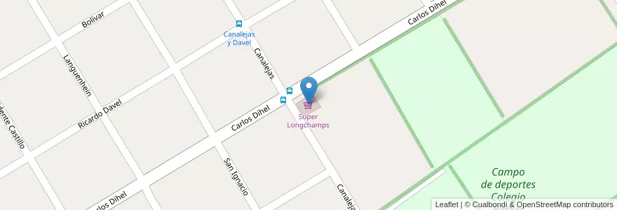 Mapa de ubicacion de Super Longchamps en الأرجنتين, بوينس آيرس, Partido De Almirante Brown, Longchamps.