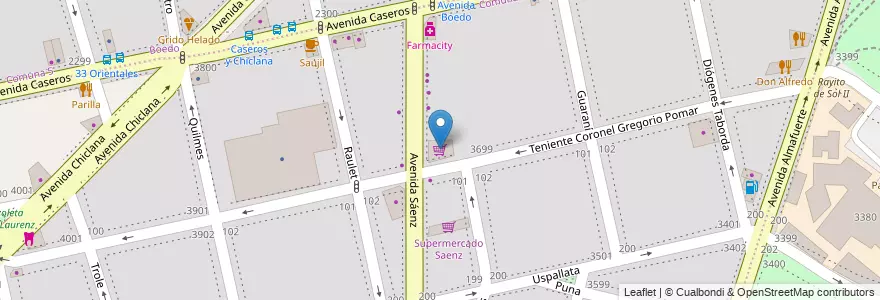 Mapa de ubicacion de Super Market, Nueva Pompeya en Argentine, Ciudad Autónoma De Buenos Aires, Comuna 4, Buenos Aires.