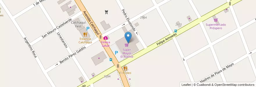 Mapa de ubicacion de Super Mayor El Puente en 아르헨티나, 부에노스아이레스주, Partido De Quilmes, Quilmes.
