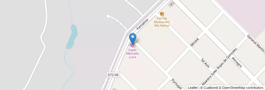 Mapa de ubicacion de Super Mercado Luna en الأرجنتين, بوينس آيرس, Partido De Ituzaingó.