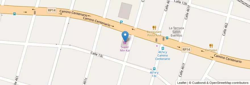 Mapa de ubicacion de Super Min Kai, City Bell en Аргентина, Буэнос-Айрес, Partido De La Plata, City Bell.