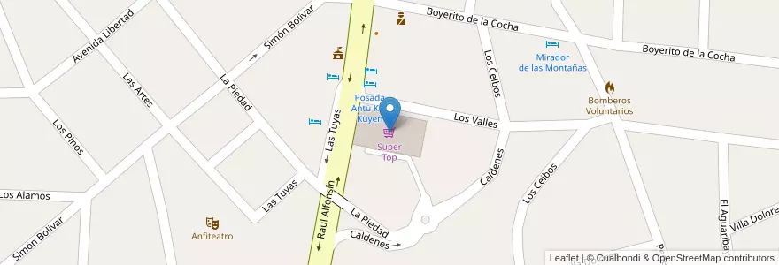 Mapa de ubicacion de Super Top en الأرجنتين, Córdoba, Departamento San Alberto, Pedanía Tránsito, Mina Clavero, Municipio De Mina Clavero.