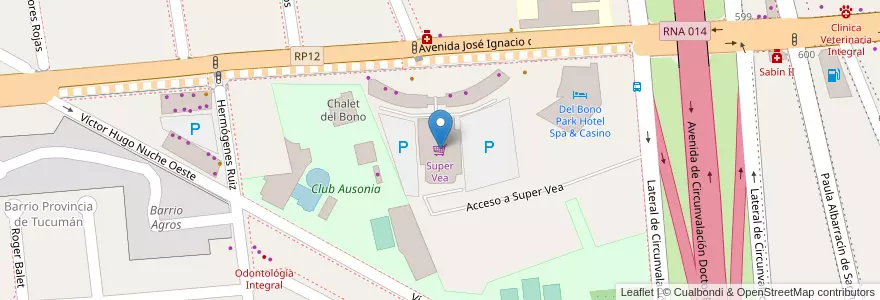 Mapa de ubicacion de Super Vea en Arjantin, San Juan, Şili, Capital.