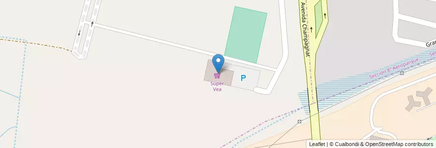 Mapa de ubicacion de Super Vea en アルゼンチン, チリ, メンドーサ州, Departamento Capital, Sección 10ª Residencial Los Cerros, Ciudad De Mendoza.