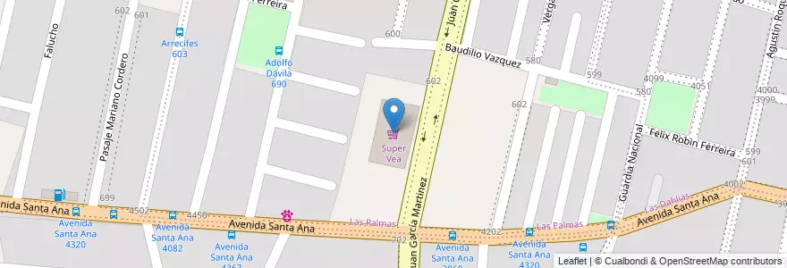 Mapa de ubicacion de Super Vea en Arjantin, Córdoba, Departamento Capital, Pedanía Capital, Córdoba, Municipio De Córdoba.
