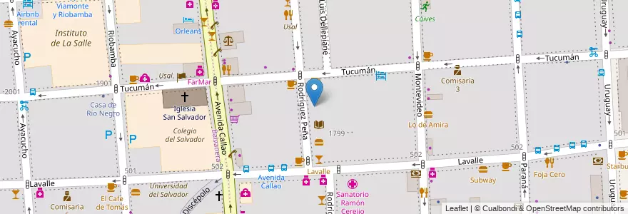Mapa de ubicacion de Superior Dante Alighieri, San Nicolas en Argentinië, Ciudad Autónoma De Buenos Aires, Buenos Aires.