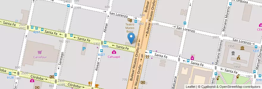Mapa de ubicacion de Superior de Comercio 2 General Urquiza en 아르헨티나, Santa Fe, Departamento Rosario, Municipio De Rosario, 로사리오.
