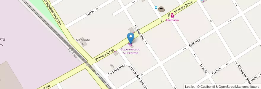 Mapa de ubicacion de Supermecado Su Express en Argentina, Buenos Aires, Partido De Quilmes, Quilmes.