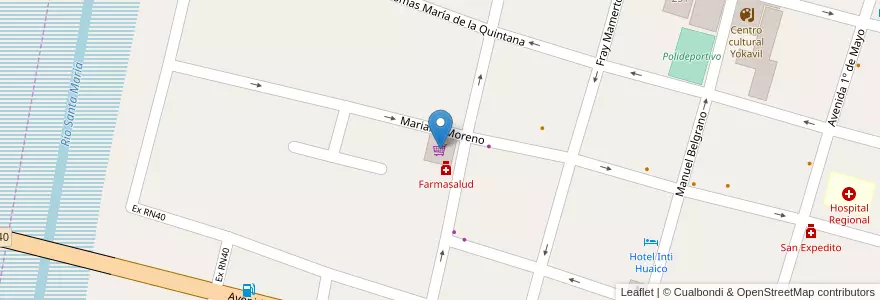 Mapa de ubicacion de Supermercada Dioli Hnos en 아르헨티나, Catamarca, Departamento Santa María, Municipio De Santa María, Santa María.