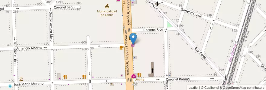 Mapa de ubicacion de Supermercado en Argentina, Provincia Di Buenos Aires, Partido De Lanús, Lanús Oeste.
