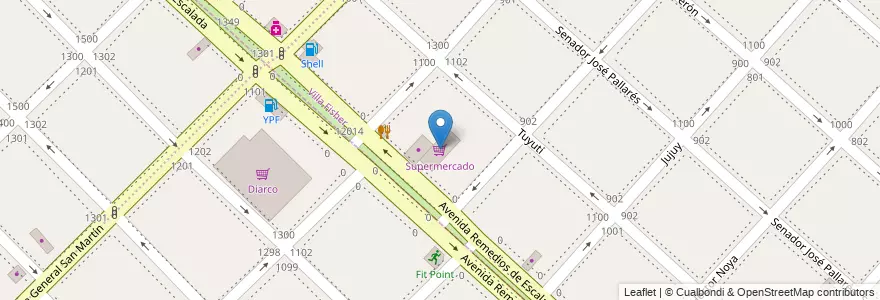 Mapa de ubicacion de Supermercado en アルゼンチン, ブエノスアイレス州, Partido De Lanús, Lanús Oeste.