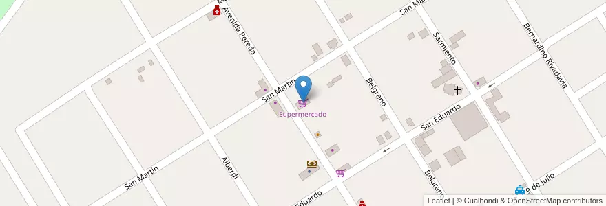 Mapa de ubicacion de Supermercado en Arjantin, Buenos Aires, Partido De Cañuelas.