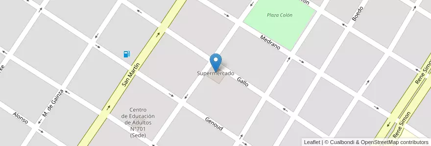 Mapa de ubicacion de Supermercado en アルゼンチン, ブエノスアイレス州, Partido De Baradero, Baradero.