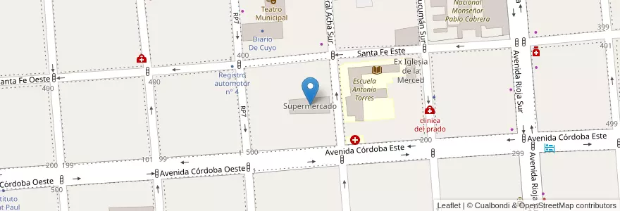 Mapa de ubicacion de Supermercado en アルゼンチン, サンフアン州, チリ, Capital.