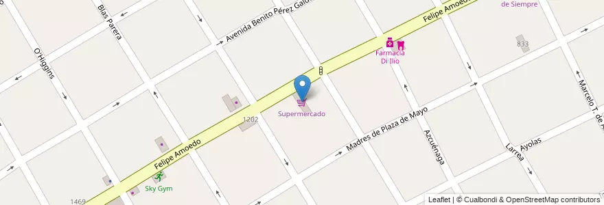 Mapa de ubicacion de Supermercado en Argentina, Provincia Di Buenos Aires, Partido De Quilmes, Quilmes.