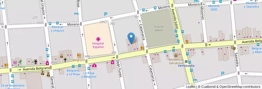 Mapa de ubicacion de Supermercado, Balvanera en 아르헨티나, Ciudad Autónoma De Buenos Aires, Comuna 3, 부에노스아이레스.