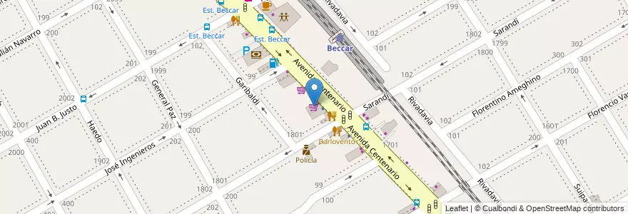 Mapa de ubicacion de Supermercado Beccar en Arjantin, Buenos Aires, Partido De San Isidro, Beccar.
