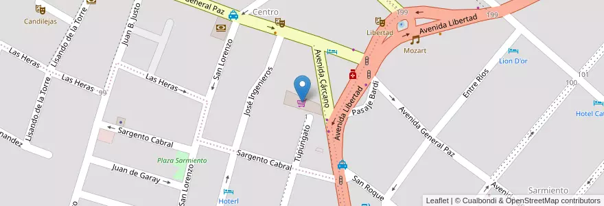 Mapa de ubicacion de Supermercado Buenos Dias en アルゼンチン, コルドバ州, Departamento Punilla, Pedanía San Roque, Municipio De Villa Carlos Paz, Villa Carlos Paz.