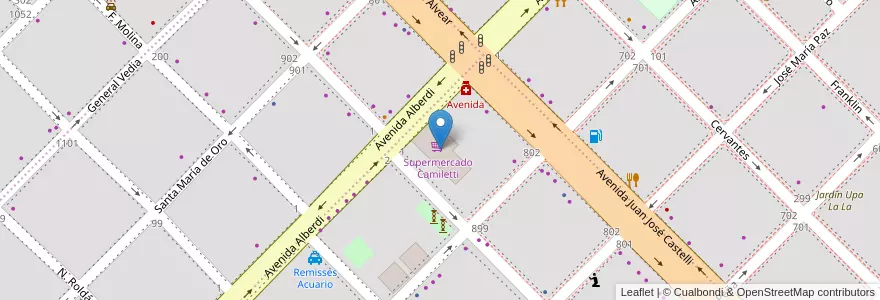 Mapa de ubicacion de Supermercado Camiletti en Аргентина, Чако, Departamento San Fernando, Ресистенсия, Resistencia.
