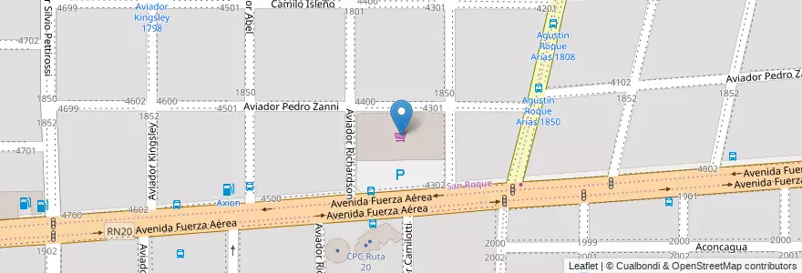 Mapa de ubicacion de Supermercado Chango Más en Argentina, Córdoba, Departamento Capital, Pedanía Capital, Córdoba, Municipio De Córdoba.