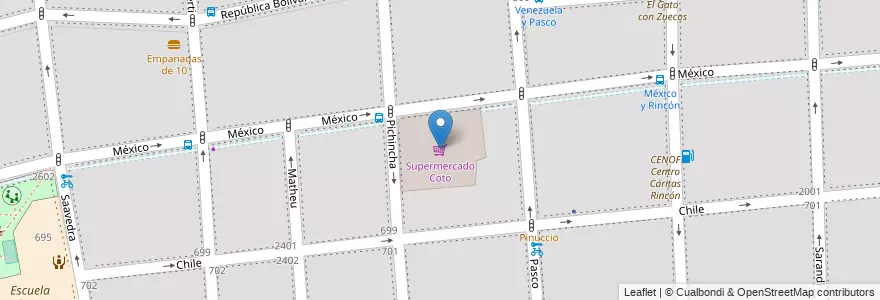 Mapa de ubicacion de Supermercado Coto, Balvanera en Argentinië, Ciudad Autónoma De Buenos Aires, Comuna 3, Buenos Aires.