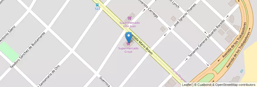 Mapa de ubicacion de Supermercado Crisol en 阿根廷, 布宜诺斯艾利斯省, Partido De General Pueyrredón, Mar Del Plata.