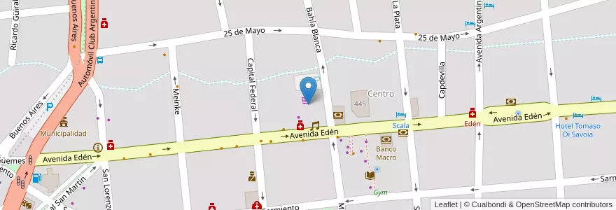 Mapa de ubicacion de Supermercado Disco en Аргентина, Кордова, Departamento Punilla, Pedanía San Antonio, Municipio De La Falda.