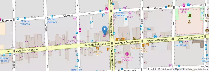 Mapa de ubicacion de Supermercado Disco, Balvanera en Argentinien, Ciudad Autónoma De Buenos Aires, Comuna 3, Buenos Aires.