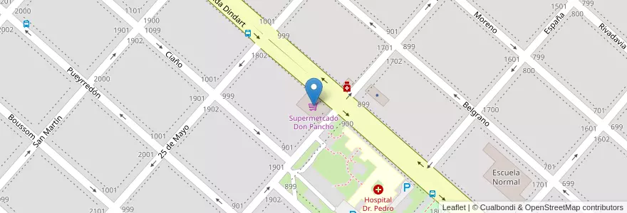 Mapa de ubicacion de Supermercado Don Pancho en Arjantin, Buenos Aires, Partido De Ayacucho, Ayacucho.
