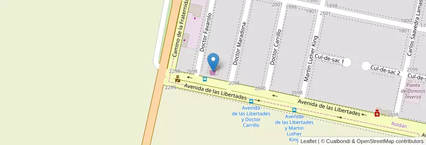 Mapa de ubicacion de Supermercado Edén en アルゼンチン, サンタフェ州, Departamento San Lorenzo, Municipio De Roldán.
