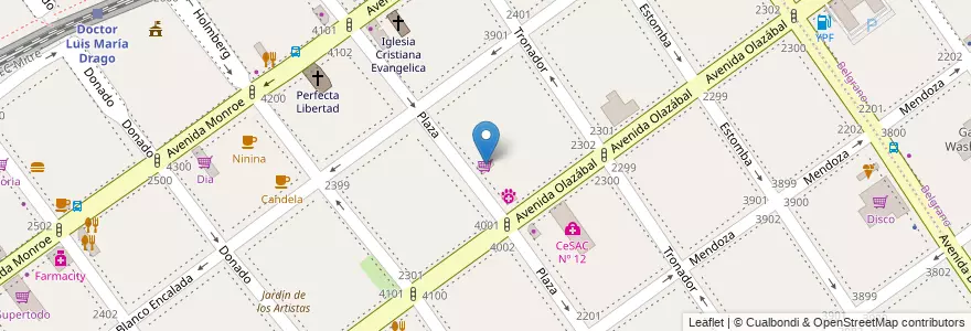 Mapa de ubicacion de Supermercado Eimi, Villa Urquiza en 阿根廷, Ciudad Autónoma De Buenos Aires, Comuna 12, 布宜诺斯艾利斯.
